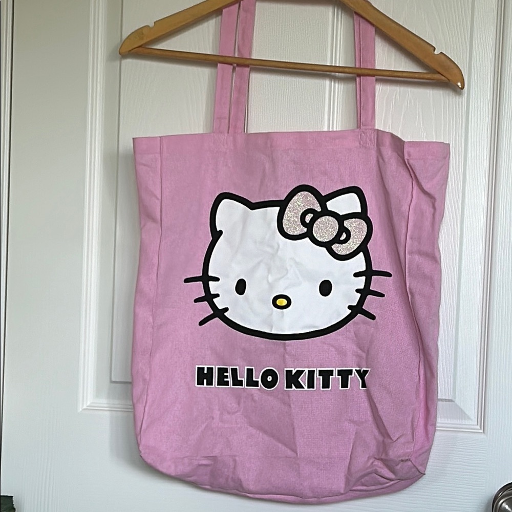 Pink sparkle Hello kitty tote